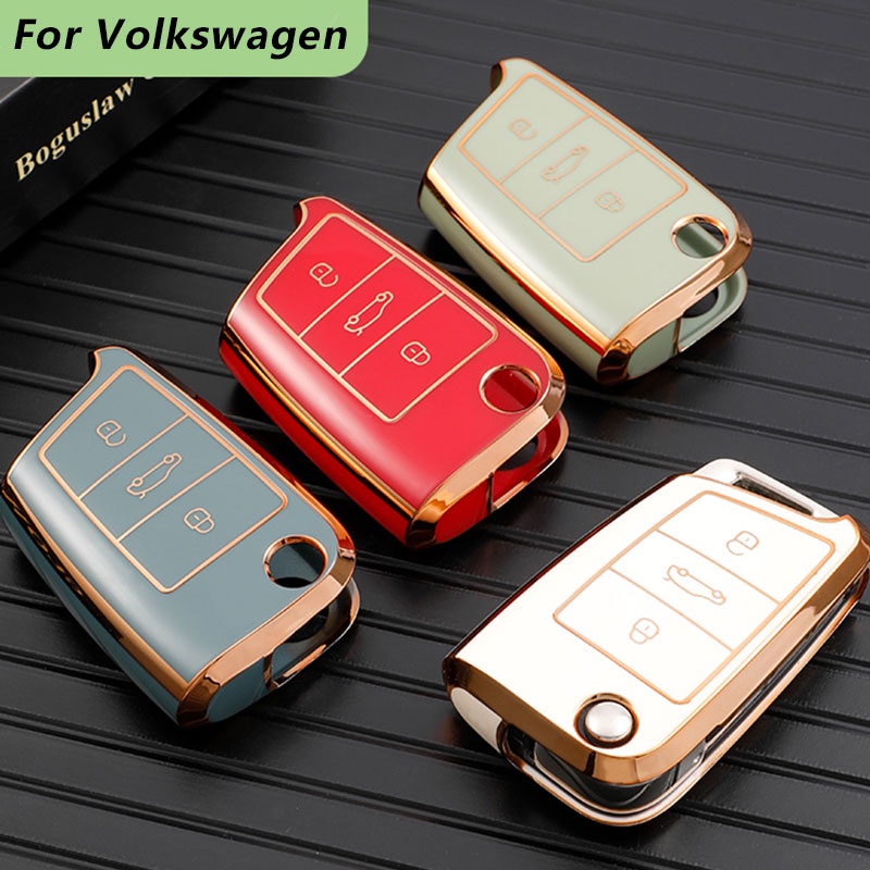 Casing Kunci Mobil Bahan TPU Untuk Volkswagen Golf 7 Mk7 Seat Ibiza Leon FR 2 Altea Aztec