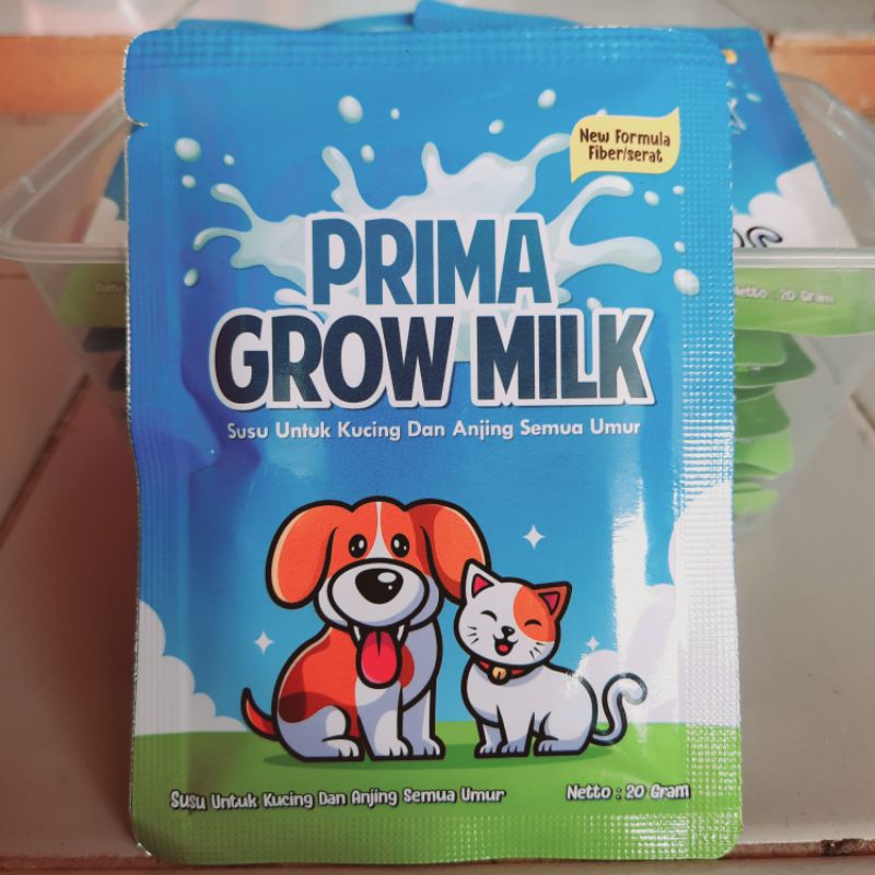 PRIMA GROW MILK susu untuk kucing dan anjing 20gr