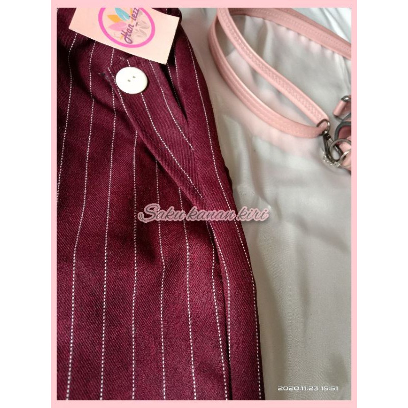 Celana baggypant panjang wanita dewasa motif salur/celana santai/celana harian/celana salur wanita