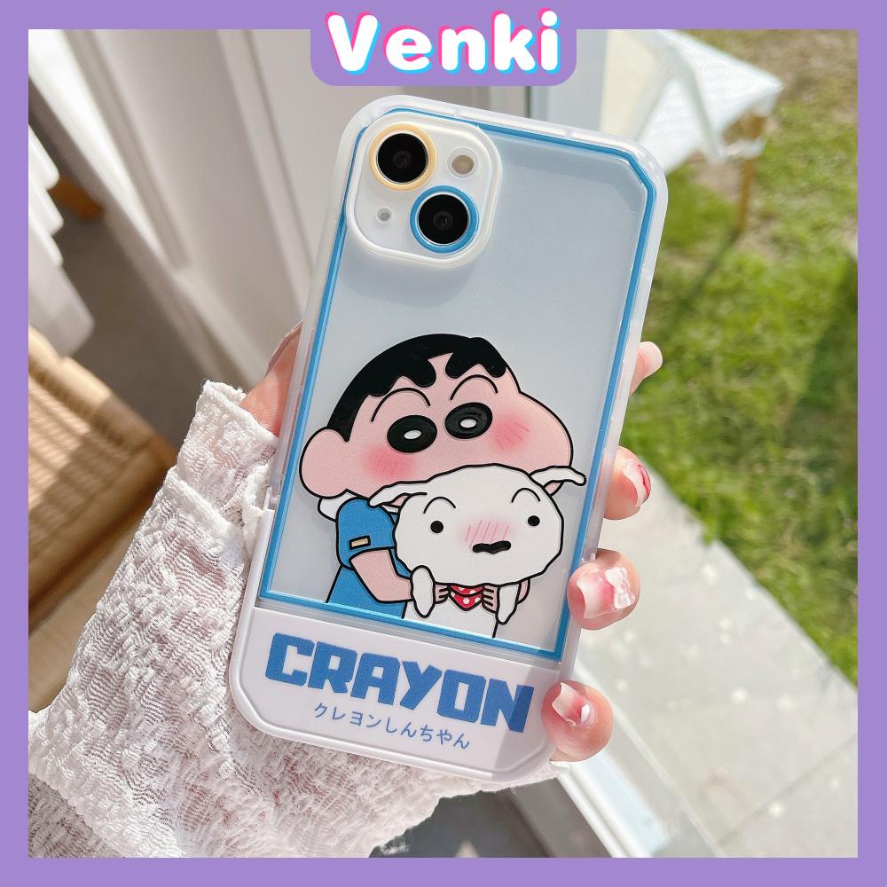 iPhone Case Acrylic Invisible Folding Stand Silicone Soft Case Airbag Shockproof Camera Cover Cartoon Cute Compatible For iPhone 11 Pro Max 13 Pro Max 12 Pro Max 7Plus xr XS Max