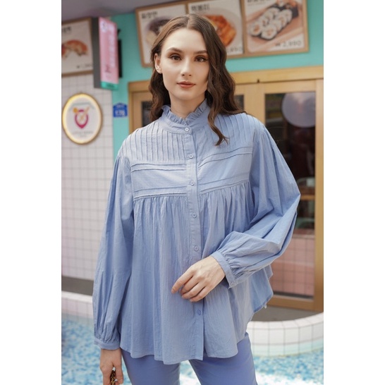 Benang Jarum x Buttonscarves Raven Shirt Blue