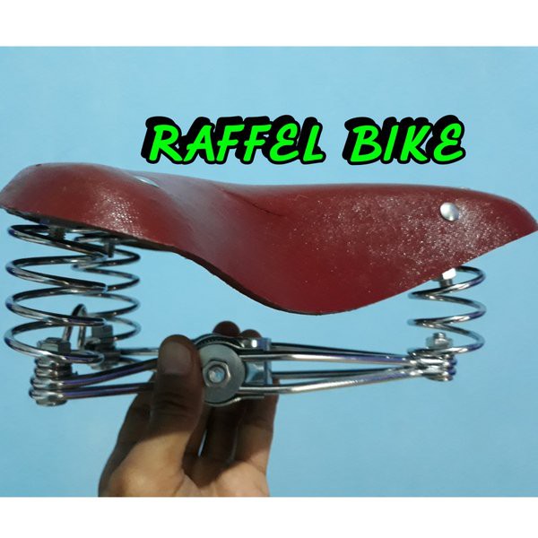 Termurah. Saddle ontel kulit coklat. Onthel. Saddle ontel per