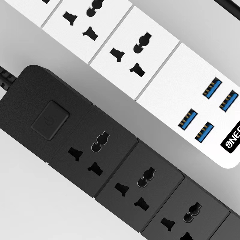 【WT004】Skyhigh T08 Power Strip Colokan Listrik / Stop Kontak 4 USB Port +3 Lubang Socket +1 Tombol Power On Off 3.1A 2500W