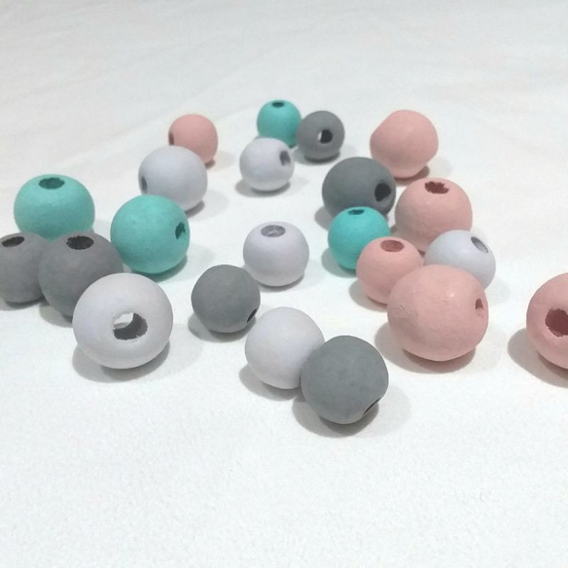Manik Kayu Bulat | Manik Kayu Warna | wooden beads
