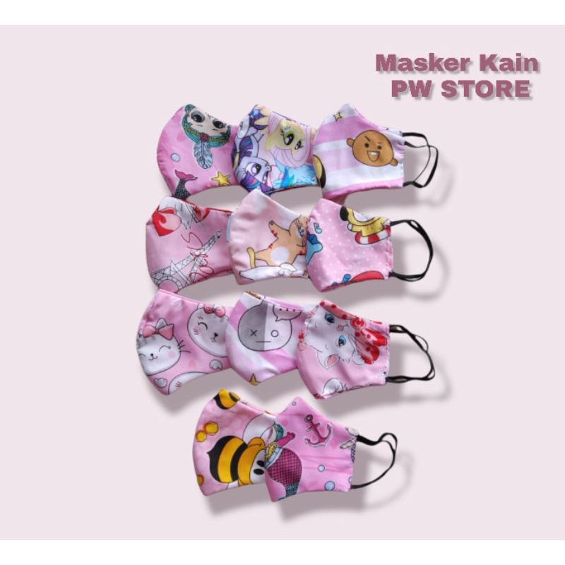 Masker Kain Anak Motif Lucu Termurah