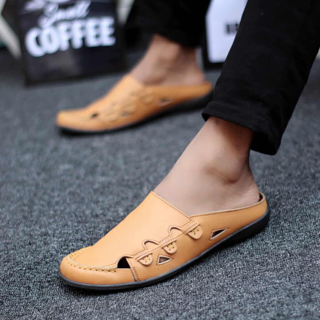 Abra - Sendal Sepatu Kulit Asli Bustong Pria