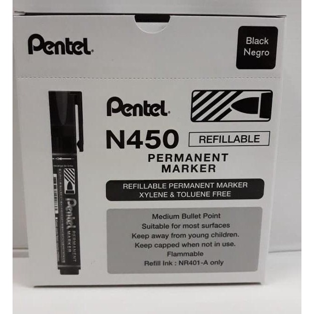 

✤ Spidol Pentel Permanent Marker N450 - Hitam (Pack 12 Pcs) ☄