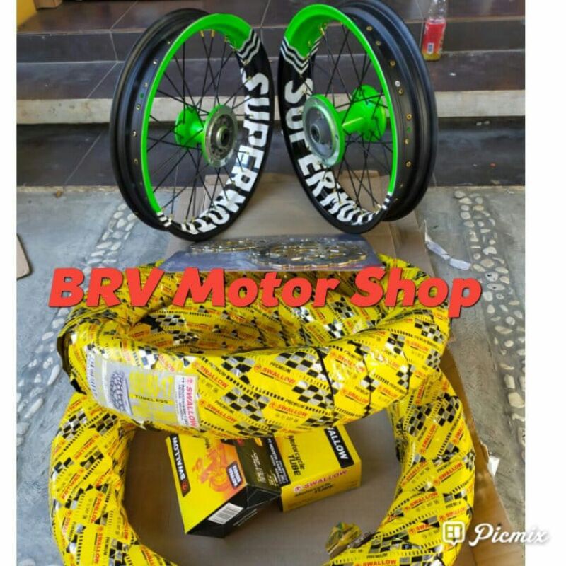 Velg SuperMoto Klx Dan D Tracker 150 Ples Ban Full Set Ring 17