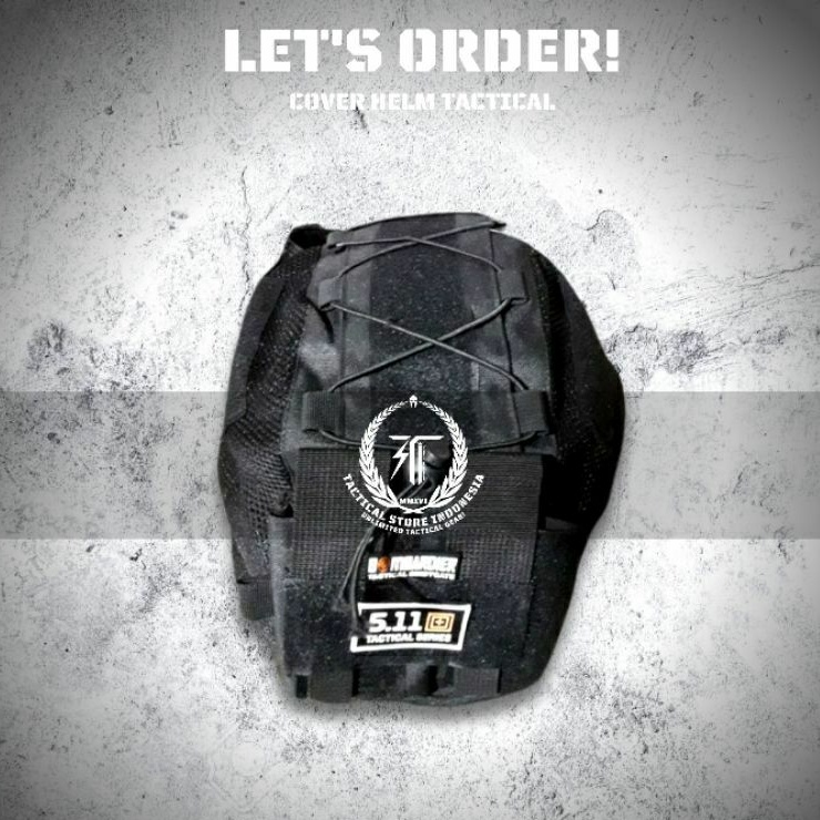 Cover Helm Tactical + Pouch Perekat Battery Gen 1 - Hitam