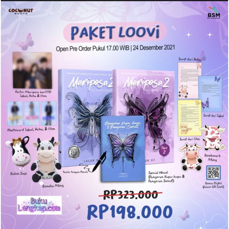 buku novel Mariposa 2 paket loovi - Luluk HF original