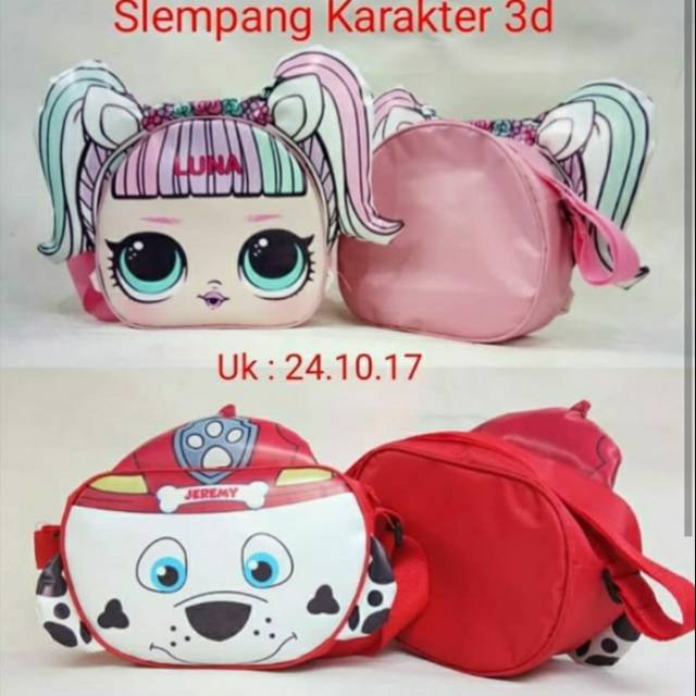 Tas slempang karakter 3d