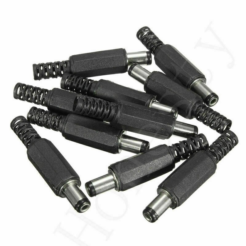 Socket Soket Jack Plug Black 5.5 x 2.1mm Male DC Power Straight Connector Adaptor