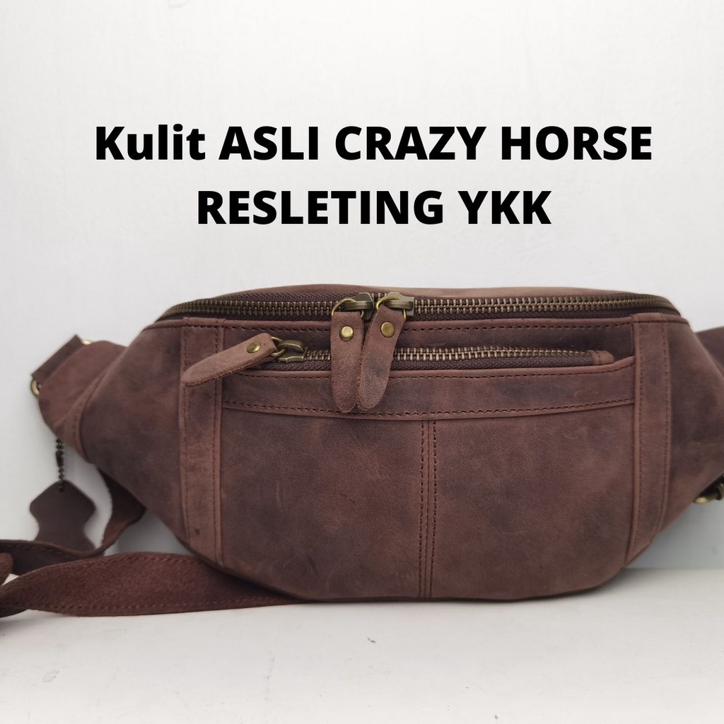 Tas Kulit Asli Pria Modern Crazy Horse