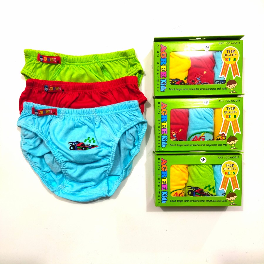 3 Pcs Celana Dalam Anak Laki-Laki AGREE AK - 017 CD Boys Underwear Bahan Katun