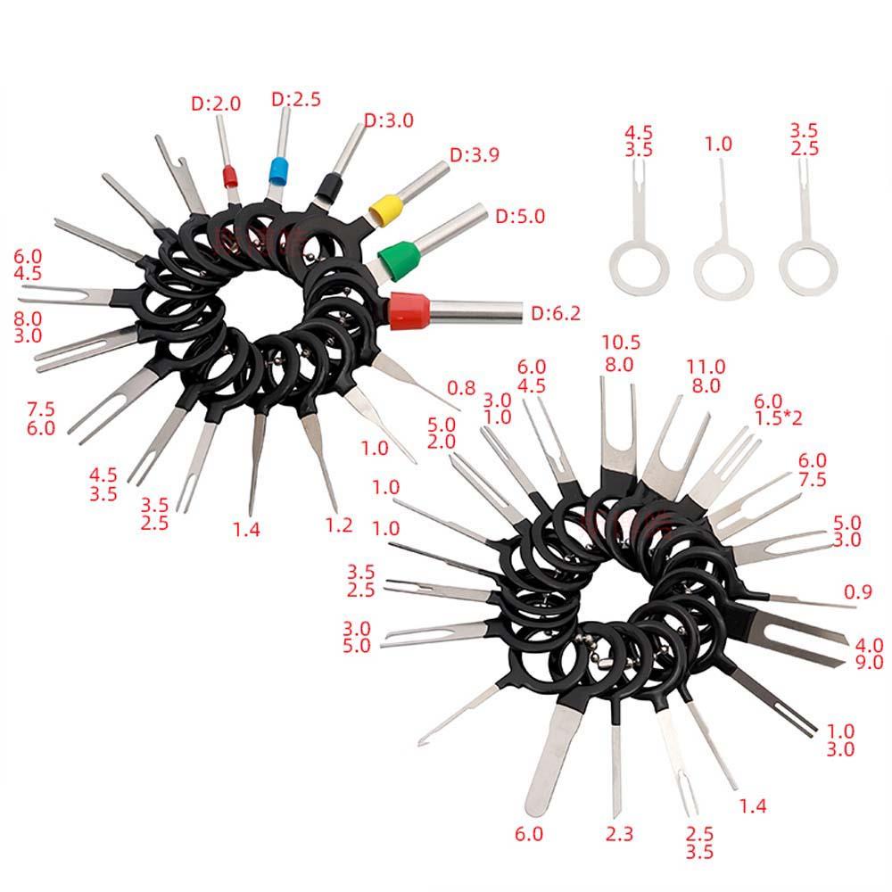 Quinton Alat Pencabut Terminal Kabel Listrik 18 /21 /26 /36 /38 /41Pcs Terminal Puller Plug Extractor Kit Pemetik Jarum Alat Perbaikan Tangan Mobil