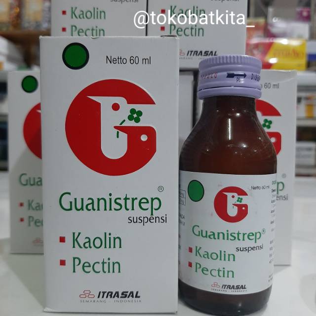 GUANISTREP SIRUP 60 ML / OBAT DIARE ANAK SYRUP / ANTIDIARE DISENTRI / KAOLIN DAN PEKTIN