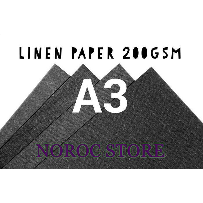 Kertas Linen Hitam A3