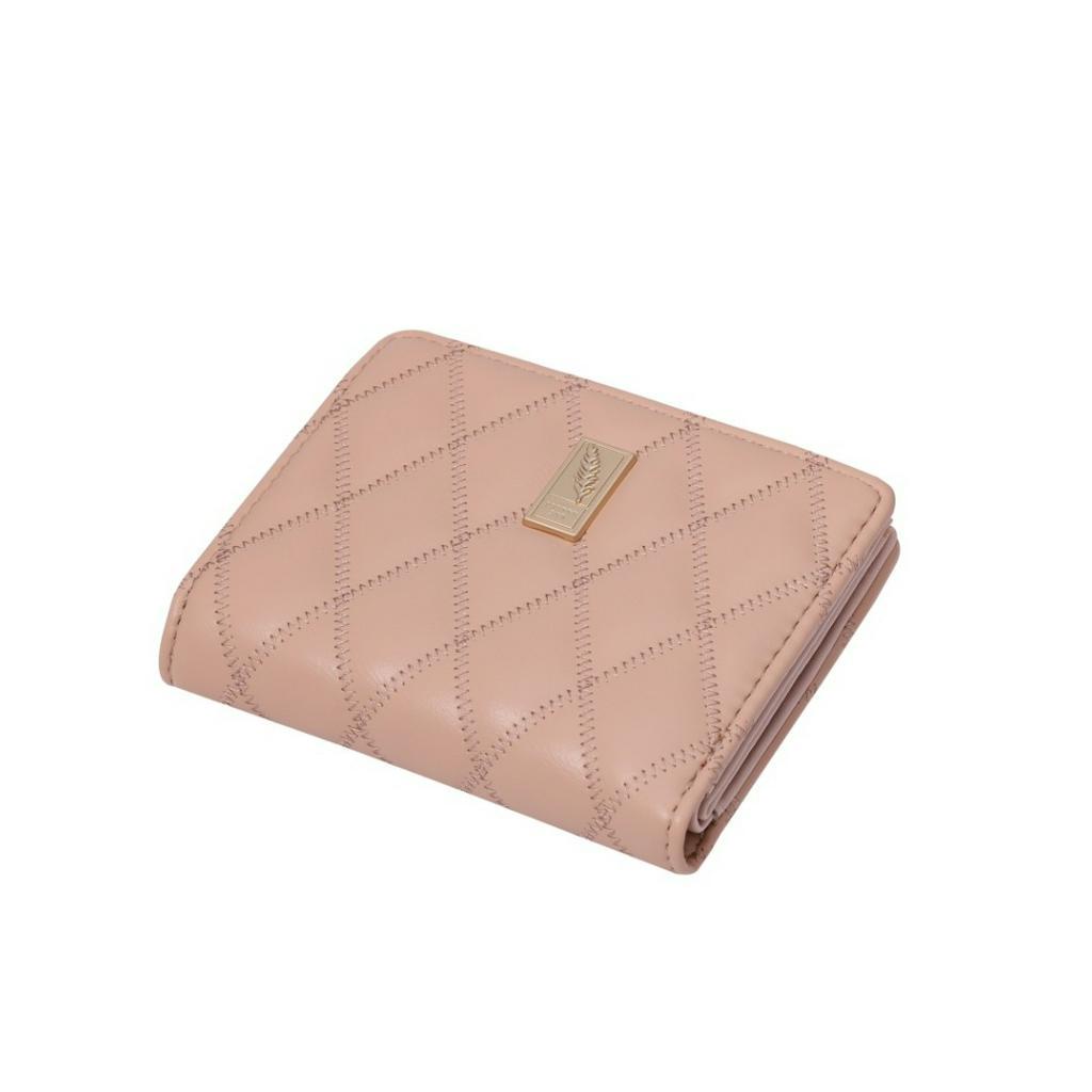 DOMPET LIPAT WANITA BRANDED KEKINIAN  CEWEK MURAH LUCU MINI BATAM KOREA PRETTYZYS TERBARU PREMIUM SIMPLE KARTU RESLETING UANG KOIN ORIGINAL KECIL KULIT PINK THEORA WA707P3 IMPORT REMAJA