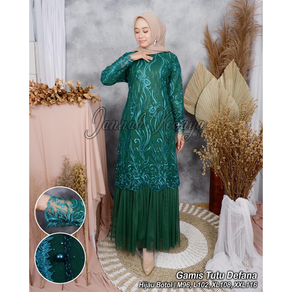 PROMO LONG GAMIS TUTU TULLE MUTIARA BORDIR / LONG GAMIS TULLE MUTIARA PESTA / GAMIS PESTA