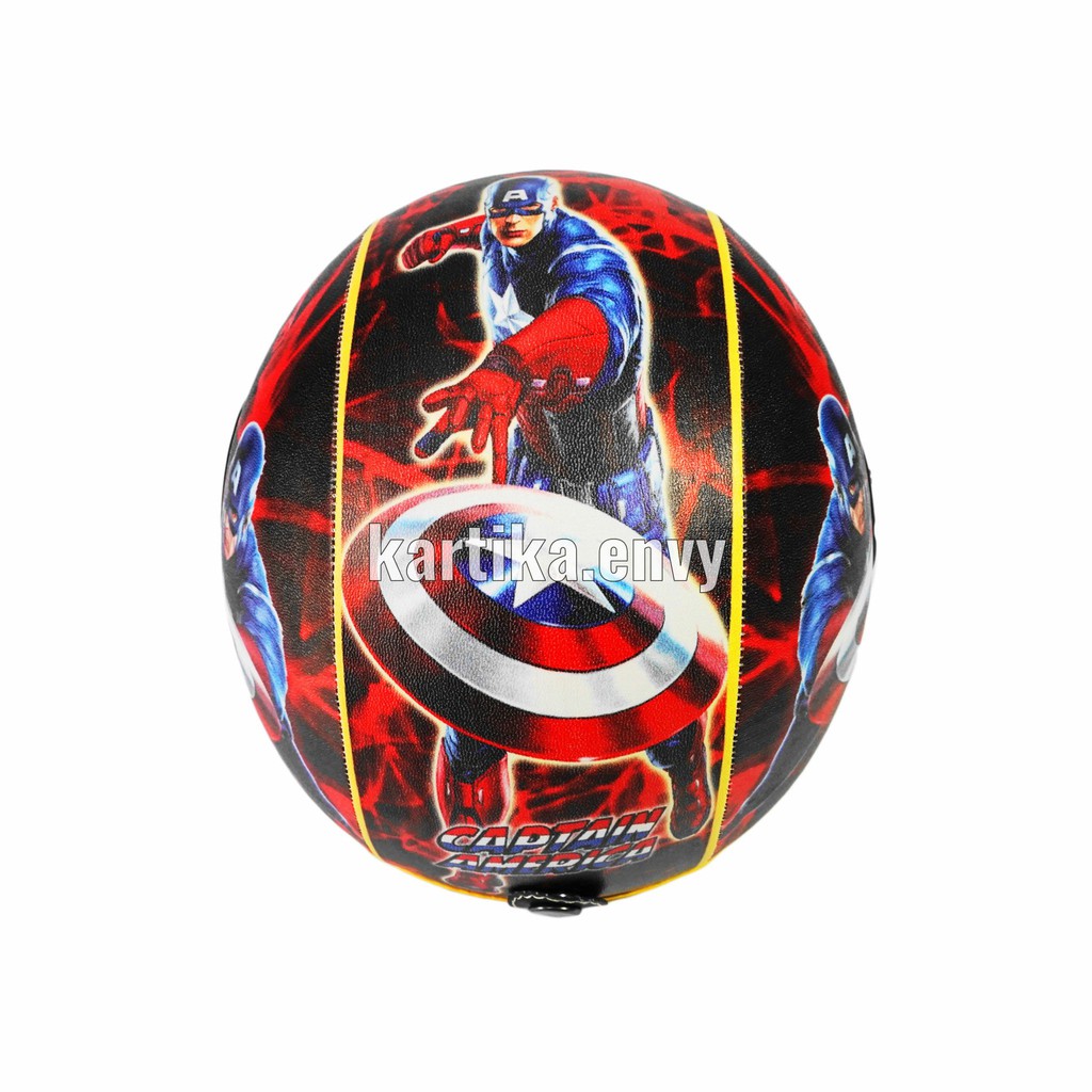 Helm Anak Standart Kaca Half Face Scoopy Original Captain America