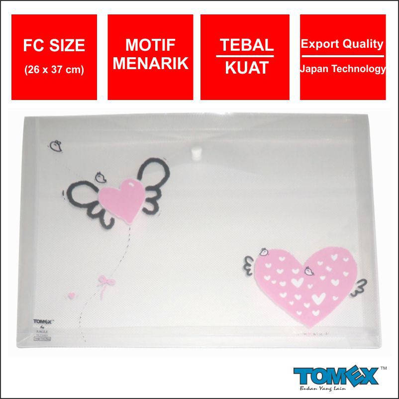 

TOMEX Map Plastik Kancing / Data Bag / Document Bag Horizontal Motif ZIZI ZAZA Folio Isi 6 Pcs