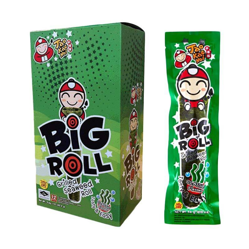 

TAO KAE NOI CRISPY BIG ROLL CLASSIC ORIGINAL 12 PER BOX GRILLED SEAWEED SNACK IMPORT NORI TAO KAE NOI CLASSIC ORIGINAL