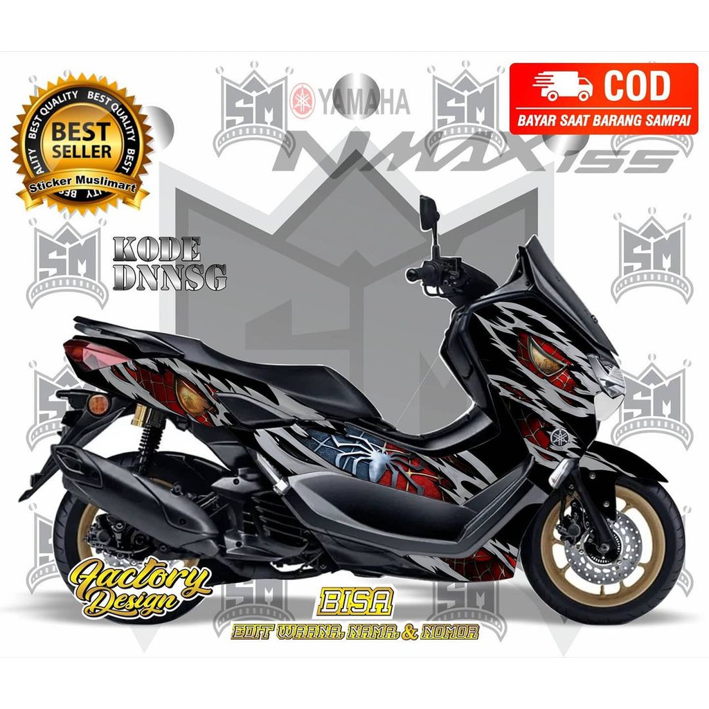 Sticker decal full body Yamaha Nmax Spiderman Hitam