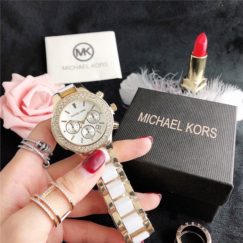 [PROMO TERMURAH]Jam Tangan MK MICHAEL K*rs Strap Ceramic Kombi