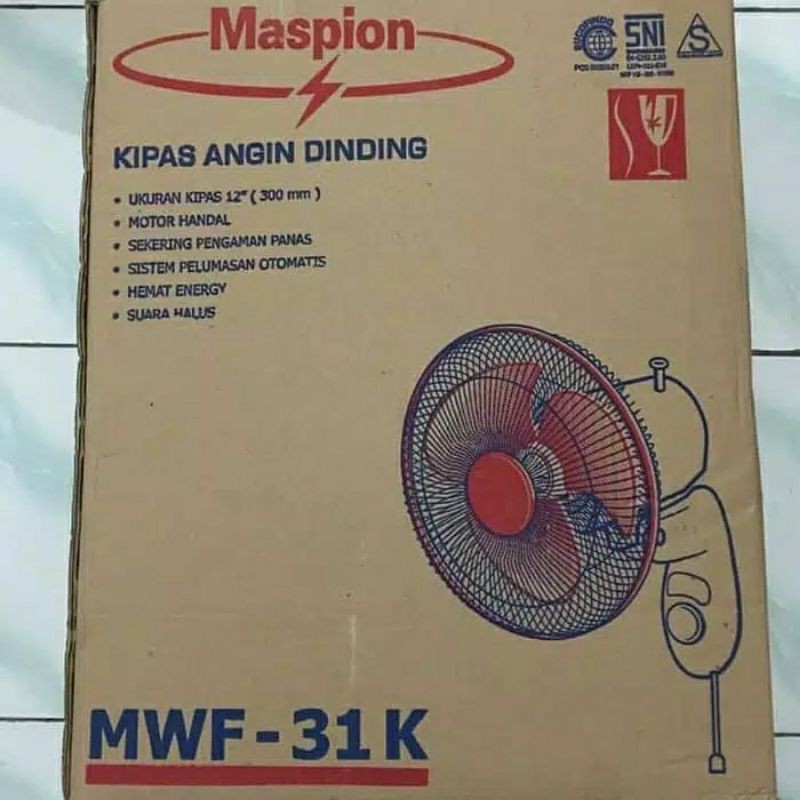 Kipas Angin Dinding Maspion MWF-31K 12 inch - Wall Fan Maspion MWF-31K