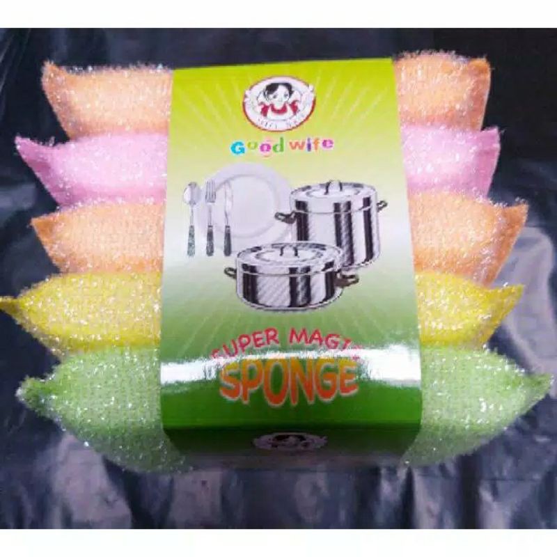 5pcs SPON CUCI PIRING MURMER GROSIR