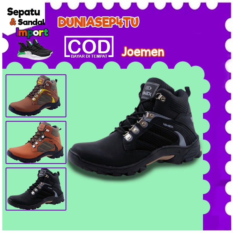 Sepatu Boots Kulit Pria Sepatu Boots Kerja Tali Cowok Kulit Original Import Fashion Korea J85