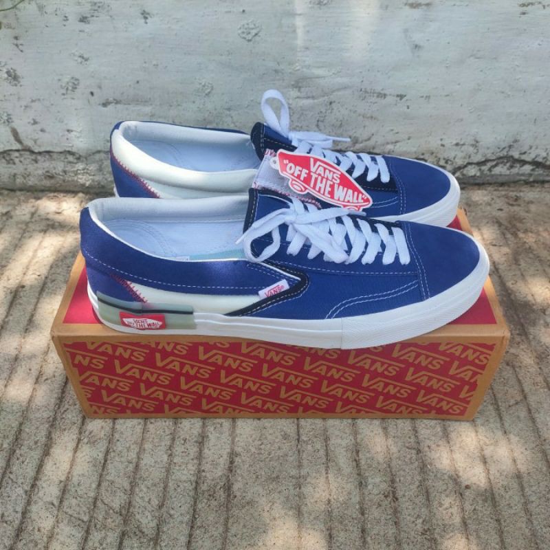 vans slip on cut and paste blue print