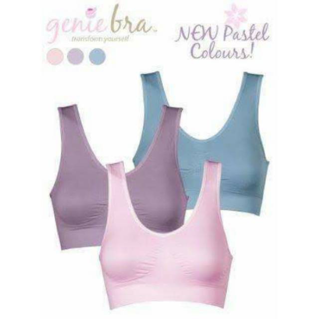 [COD] 3PCs Genie Bra Pastel | Bra Jepang Berkualitas Lembut Halus Dan Nyaman Tanpa Kawat Original