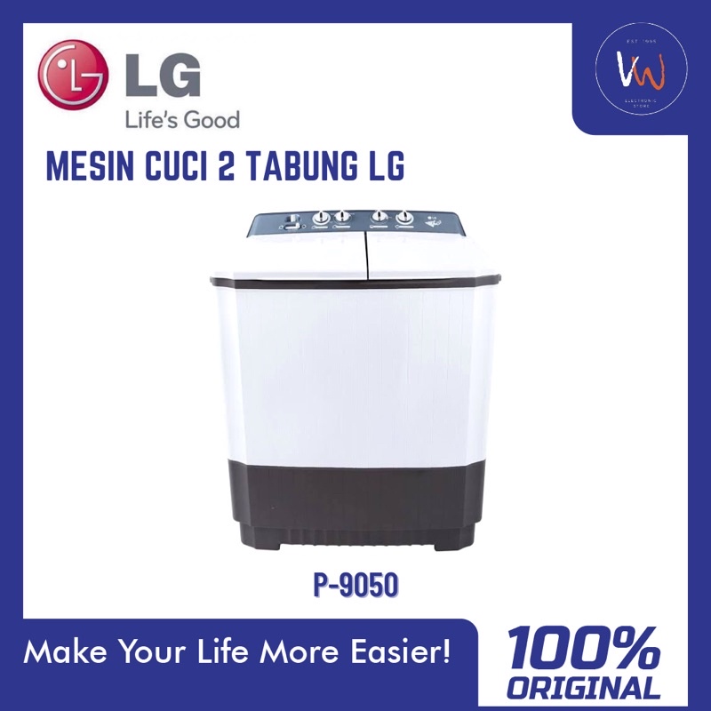 Mesin Cuci 2 Tabung LG P-9050 9Kg / FREE ONGKIR CIKAMPEK, PURWAKARTA KOTA, KARAWANG KOTA