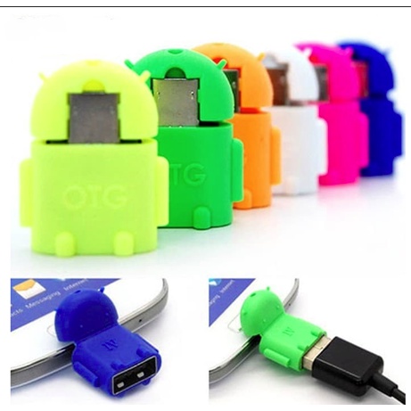 OTG MINI ROBOT ANDROID Penyambung Flashdisk / Mouse Ke HP Data Transmission Non Kabel