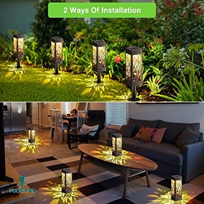 YOUNGPRO Lampu Taman Rechargeable Outdoor Tenaga Surya Lampu Hias LED Dekorasi Aesthetic Kamar Ruang Tamu Motif Daun Tenaga Solar Cell Tanpa Listrik Garden Lights Lawn for Patio Yard and Garden YFL-05