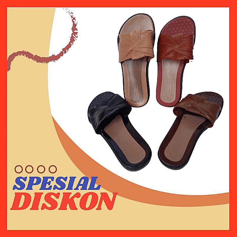 Sandal Selop Wanita Karet Teplek / Selop Cocop Karet Wanita / Sandal Flat Jelly