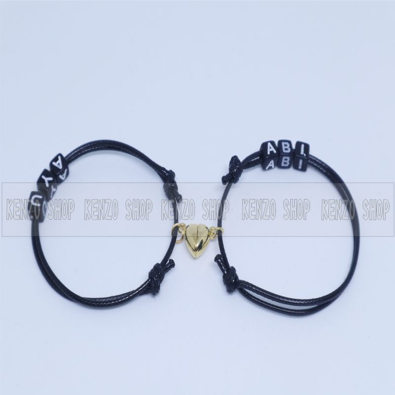 GELANG MAGNET LOVE NAMA KAMU 1 PASANG GELANG COUPLE GELANG PRIA WANITA