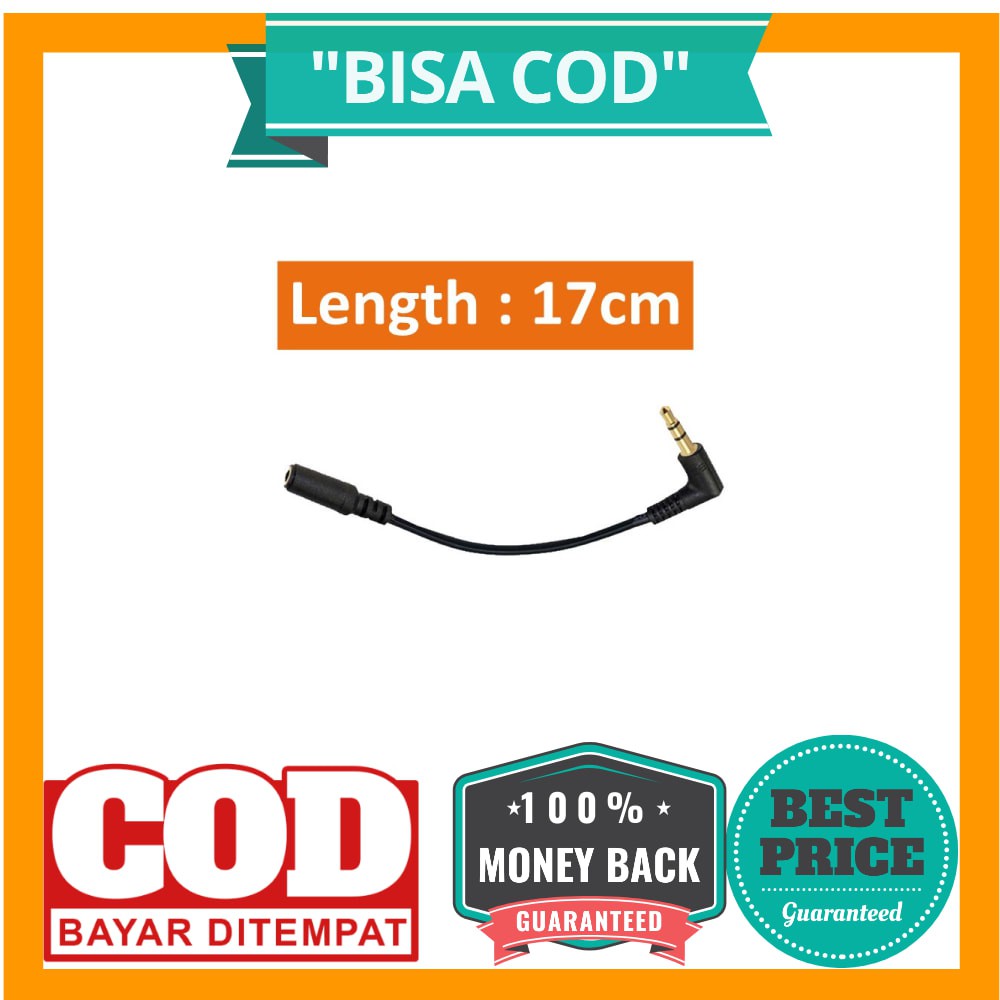 BISA COD OLLIVAN Kabel Audio AUX 3.5mm 4 Pole to 3 Pole Male to Female 17cm - AV119 - Black