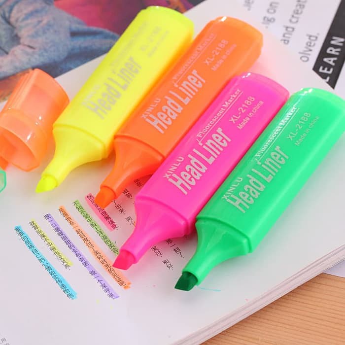 

Terlaris XinLu Bukan Merk Stabilo Boss Highlighter Joyko Neon XL-2188 isi 3 Pcs