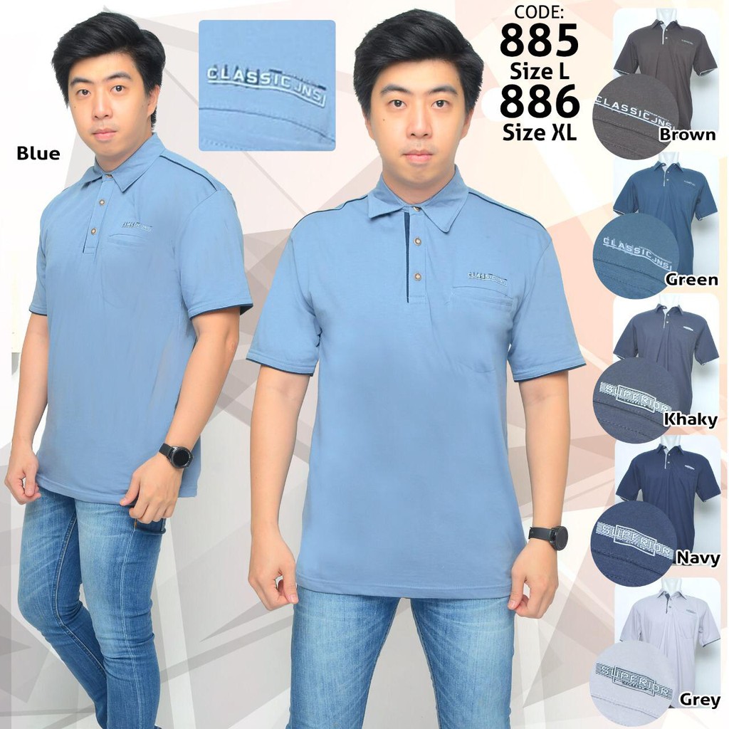 Kaos Polo Baju Kemeja Pria Citywalk Bahan Combed
