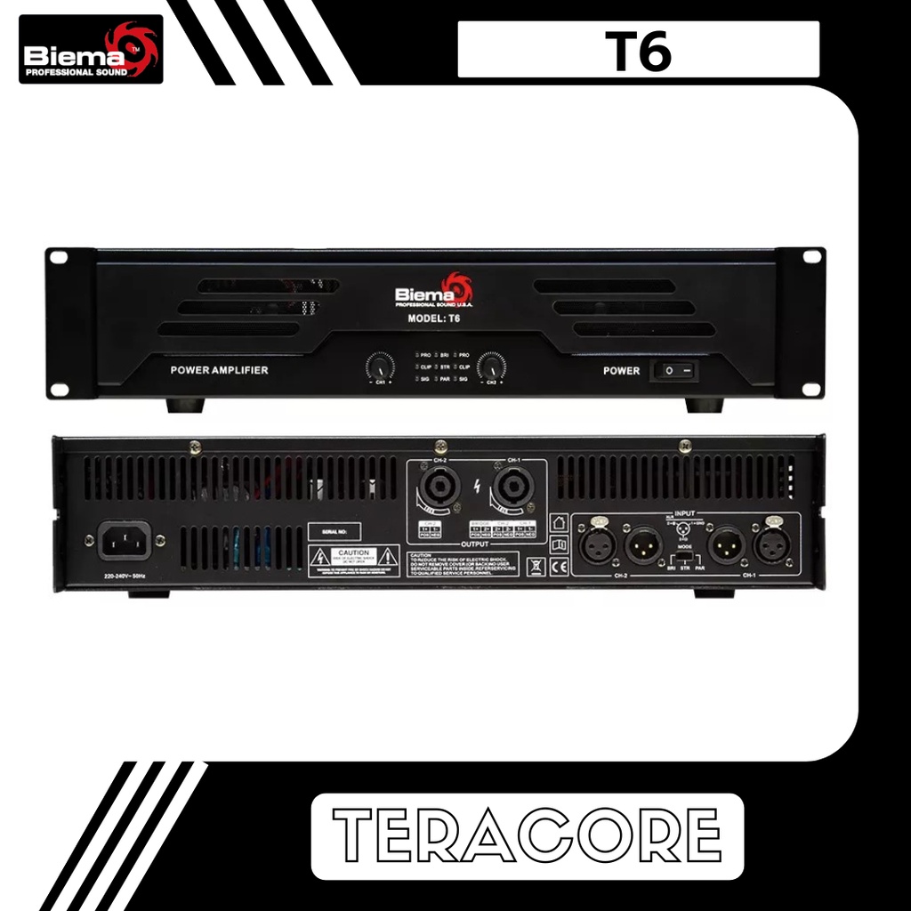 Biema T6 T-6 Power Amplifier 1300 Watt Ampli Amply Sound System