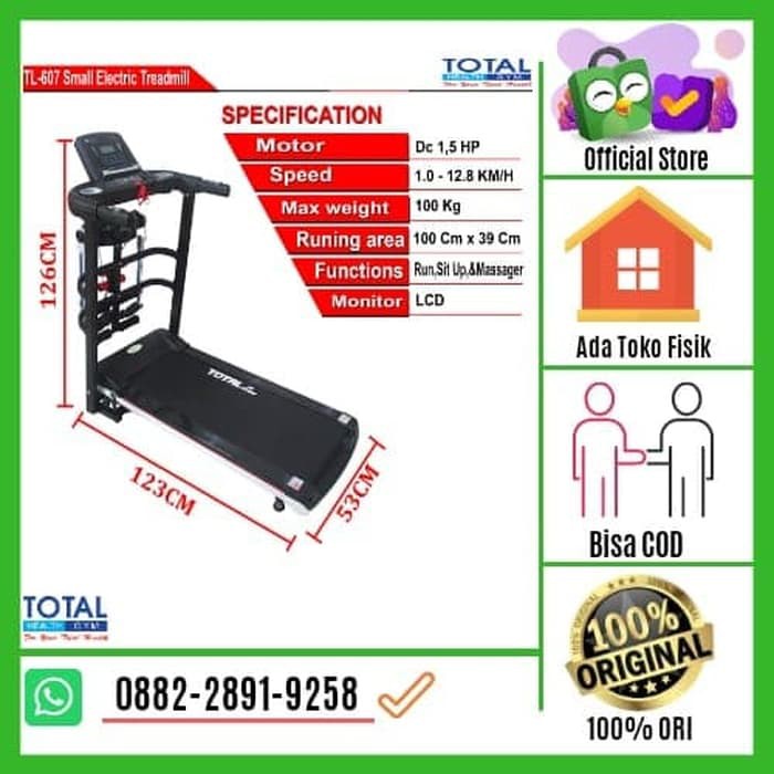 Jual Dijual New Product I Treadmill Elektrik 1 5hp Tl 607 I Bekasi