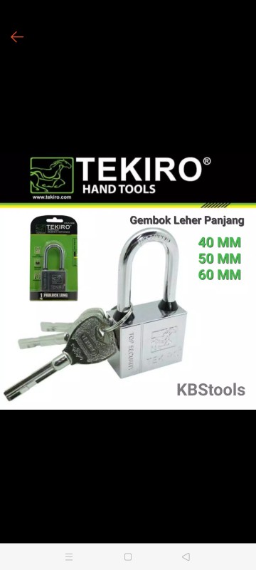 Gembok Leher Panjang 40mm 50mm 60mm Tekiro