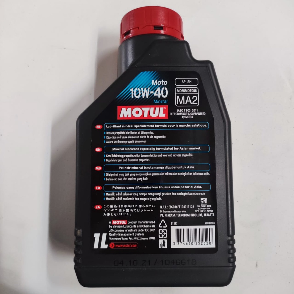 Oli Motul Moto 10W40 1L 4T Mineral OLI MOTOR ORIGINAL MOTOR BEBEK SPORT