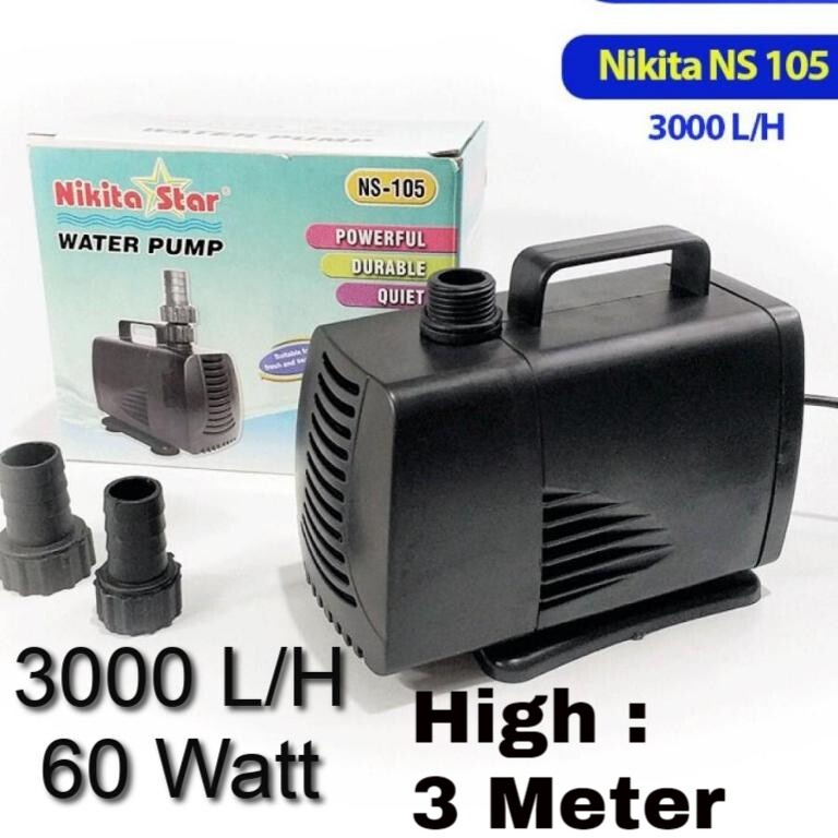 NIKITA STAR NS 105 Pompa Air Celup Kolam Ikan Aquarium Aquascape NS105