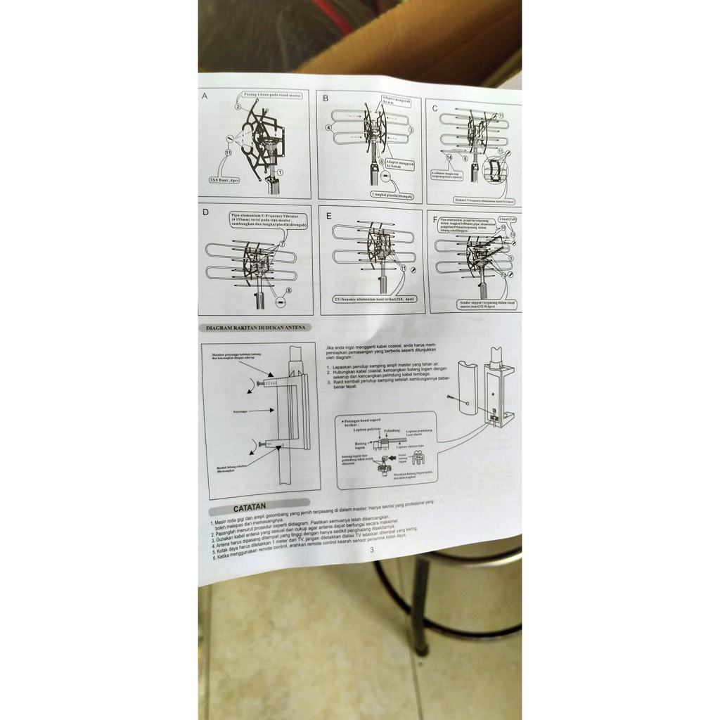 Antena Remote TV Dapat Diputar Murah Dakkar DK 850C