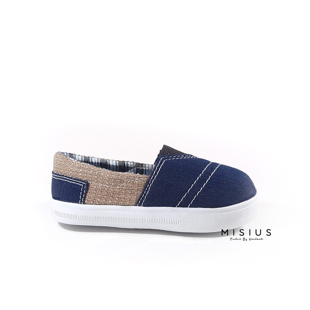 Misius - FUJIO Sepatu Anak Model Slip On Sole Karet Bahan Kanvas/Denim