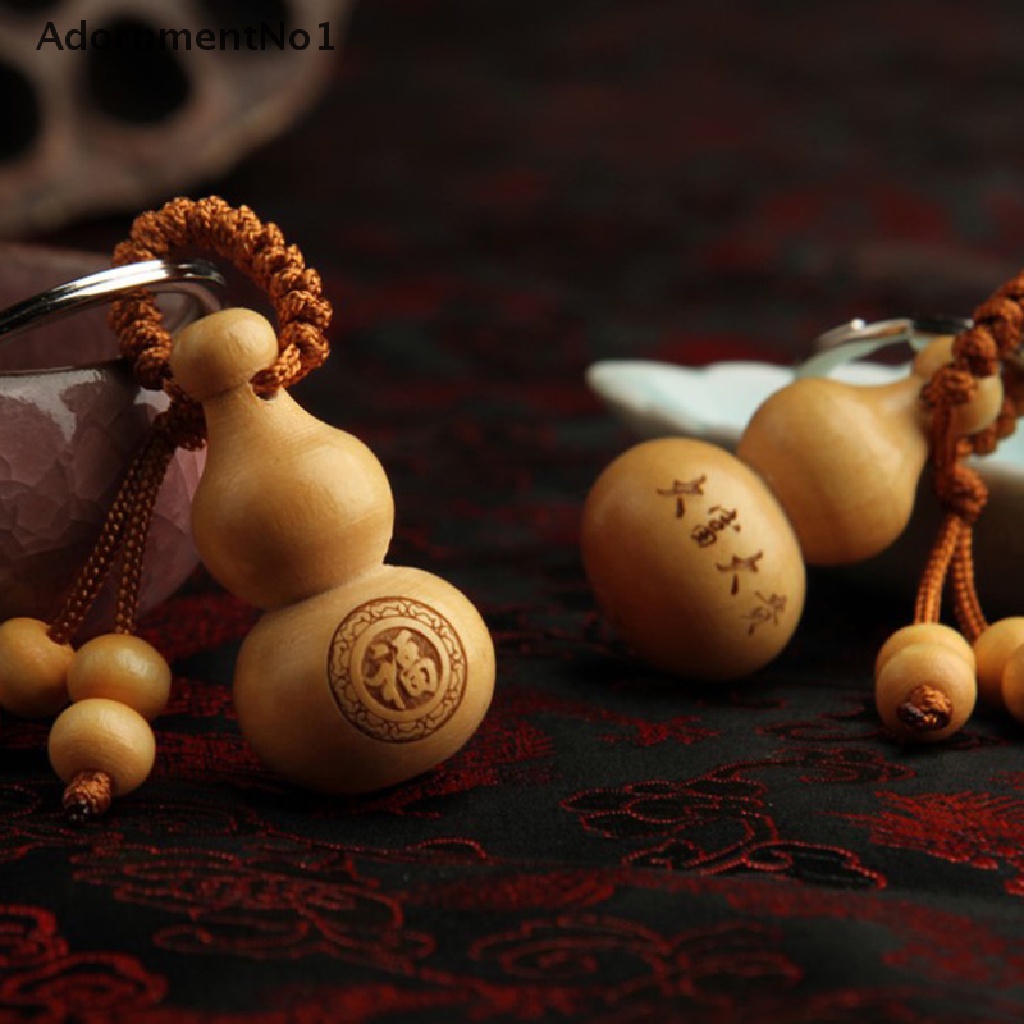 (AdornmentNo1) 1pc Gantungan Kunci Kayu Peach Mini Gaya Tradisional