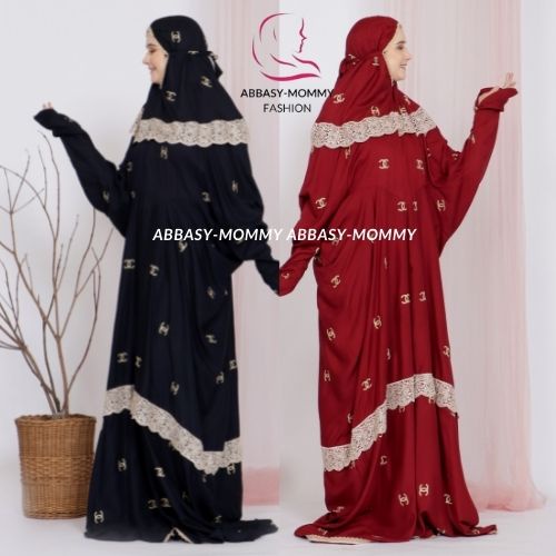 Mukena Syaneela Abbasymommy- Mukena Terusan - Mukena Terusan Dewasa - Mukena Terusan Syanela - Muken